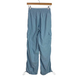 No Boundaries Light Blue Nylon with Drawstring Waist and Cuffs Cargo Pants- Size XS (Inseam 29” - Sold Out Online)