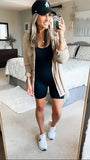 No Brand (RXRXCOCO) Black Ribbed with Padded Built In Bra Seamless Romper- Size ~M (see notes)