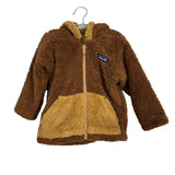 Patagonia Brown Two Tone Fleece Hooded Jacket - Size 12-18M