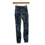 Lululemon Green/Black/Blue Marbled Leggings - Size 2 (Inseam 24")