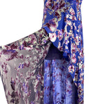 Chelsea and Walker Blue Floral Silk Blend Hi/Low Dress- Size 4