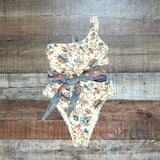 Cupshe Tranquility Seaweed One Shoulder Sash One Piece Swimsuit NWT - Size S (Sold Out Online)