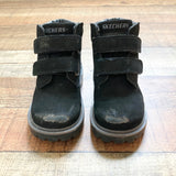 Skechers Black Smooth Suede Velcro Boots-Size 9 (see notes)
