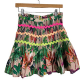 Entro Zebra Print Smocked Ric Rac Side Zipper Skirt- Size S