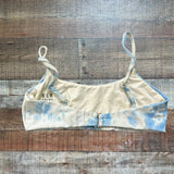 ELE SWIMS Blue and White Tie-Dye Bikini Top- Size S (see notes)