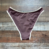 ELE SWIMS Purple/White Trim Bikini Bottoms- Size S (see notes)