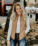 Love Tree Camel Quilted Vest- Size S