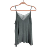 POL Grey Lace Trim Cami Tank- Size L