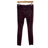 Wiliam Rast Founded by Justin Timberlake & Trace Ayala Wine Suede Zipper Pocket Leggings- Size 26 (Inseam 30”)