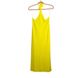 Aiblee Neon Yellow Open Knit/Semi Sheer Halter Dress with Blue Knit Bandeau Top NWT- Size L (sold as set)