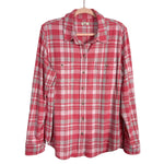 Faherty Pink and Blue Plaid Flannel Shacket- Size XL