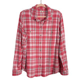 Faherty Pink and Blue Plaid Flannel Shacket- Size XL