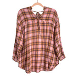 We the Free Plaid Back Tie Top NWT- Size S