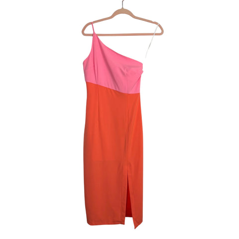 Petal + Pup Orange and Pink One Shoulder Front Slit Dress NWT- Size 2