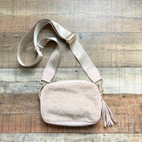 Pink Lily Faux Leather/Sherpa Crossbody Bag