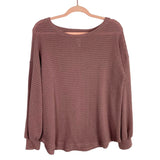 Bibi Mauve Open Textured Knit Top- Size S