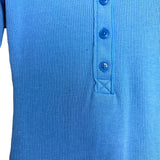 Aerie Blue Ribbed Long Sleeve Button Front Top- Size S (see notes)