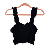 Urban Renewal Black Smocked Cropped Top - Size M (sold out online)