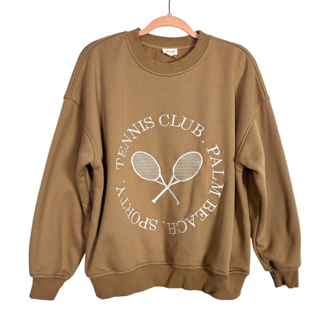 Le Lis Light Brown Tennis Club Sweatshirt- Size XS