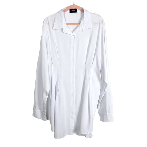 Cider White Button Up Shirt Dress- Size 2XL