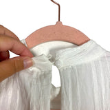 Aeom White Ruffle Tiered Belted Dress- Size S (see notes)