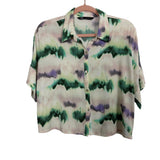 ZARA Cream Printed Two Piece Shorts Set- Size M