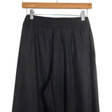 BYLT Black Linen Blend Drawstring Waist Wide Leg Pants- Size S