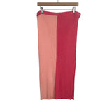 STAUD Coral and Pink Ribbed Side Slit Skirt- Size XL (we have matching top)