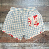 The Smocked Flamingo Blue Gingham Swim Trunks - Size 18M (Sold Out Online!)