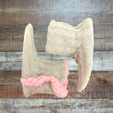 No Brand Grey and Pink Cable Knit Slipper Boots- Size 35-38