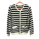 Anrabess Black/White Striped Gold Button Cardigan Sweater NWT- Size S