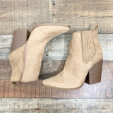 Qupid Camel Suede Booties- Size 10 (Brand New Condition)