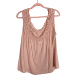 Maeve by Anthropologie Pink Textured Ruffle Neckline Tank- Size L