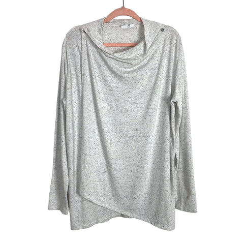 Gap Maternity Light Gray with Black Specks Draped Nursing Wrap Cardigan- Size L (see notes, sold out online)