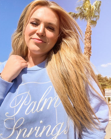 Abercrombie & Fitch Light Blue Palm Springs Sweatshirt- Size XL (sold out online)