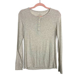 Tommy John Oatmeal Ribbed Henley Top- Size XS (see notes)