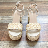 Scoop Raffia Suede Ankle Strap Platform Sandals- Size 7.5 (see notes, sold out online)