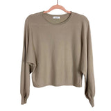 Ekouaer Mocha Knit Roll Neckline Top and Drawstring Shorts Lounge Set- Size S (sold as a set)