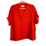 XIRENA Orange V-Neck Cotton Top- Size M (we have matching shorts)