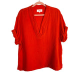 XIRENA Orange V-Neck Cotton Top- Size M (we have matching shorts)