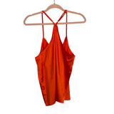 No Brand Orange Satin Ruffle Shorts and Cami Pajama Set- Size L (sold as a set)