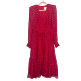 Kate Spade New York Silk Red Heart Print Belted Dress- Size 10