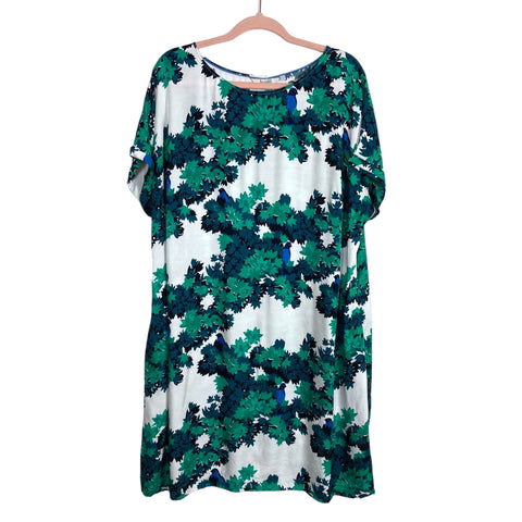 Boden White and Greens Floral Dress- Size 16R