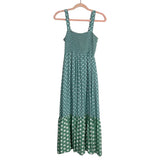 Pink Lily Green/White Polka Dots with Tie Smocked Maxi Dress- Size S (see notes, sold out online)