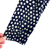 Tibi Navy with White Polka Dots 100% Silk V-Neck Button Front Dress- Size 10 (see notes)