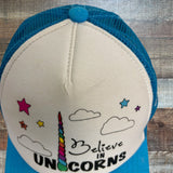 No Brand Believe in Unicorns Mesh Adjustable Hat- Size Youth Big (see notes)