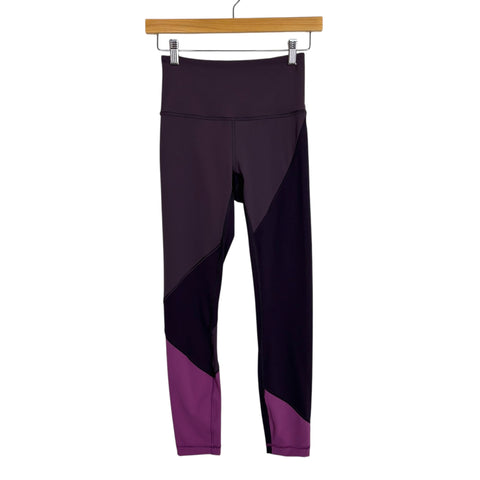 Lululemon Purple Color Black Leggings - Size 4 (Inseam 24")