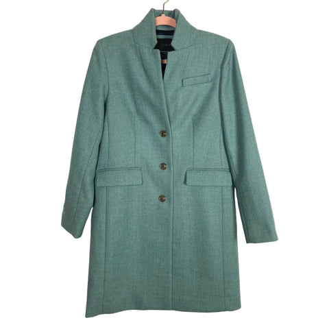 J Crew Green Regent 100% Wool Coat- Size 6