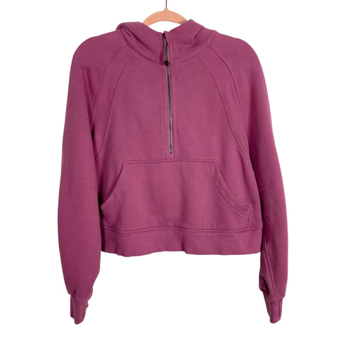 Lululemon Dusty Rose Scuba Half Zip Hooded Sweatshirt-Size M/L (see notes)