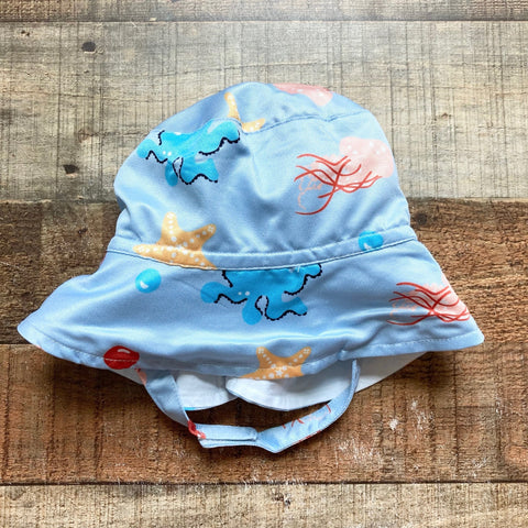 Monica + Andy Light Blue Sea Creatures Sun Hat- Size S